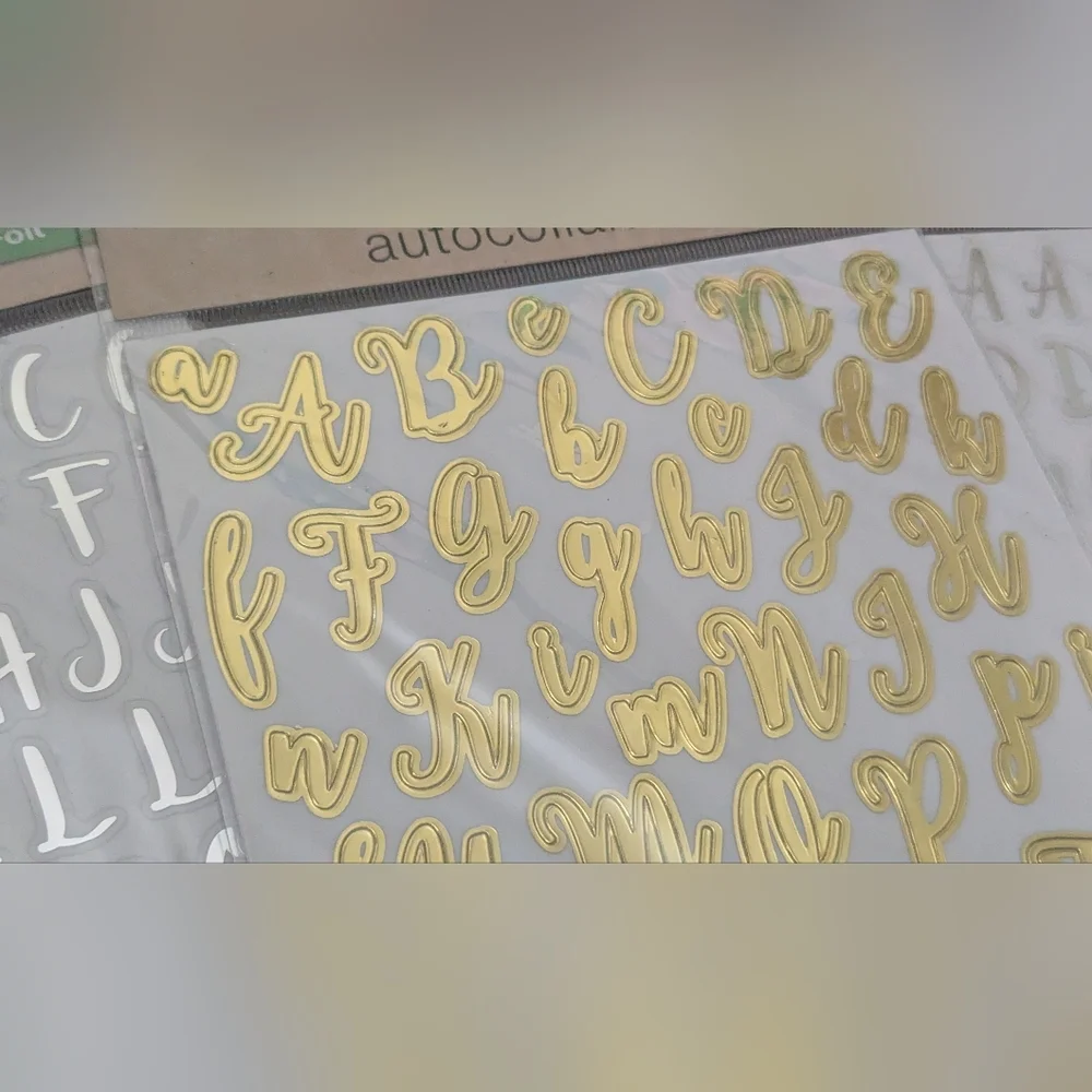 New Gold and Silver Alphabet Stickers #208 Crafts Journals Albums Labeling Gifts